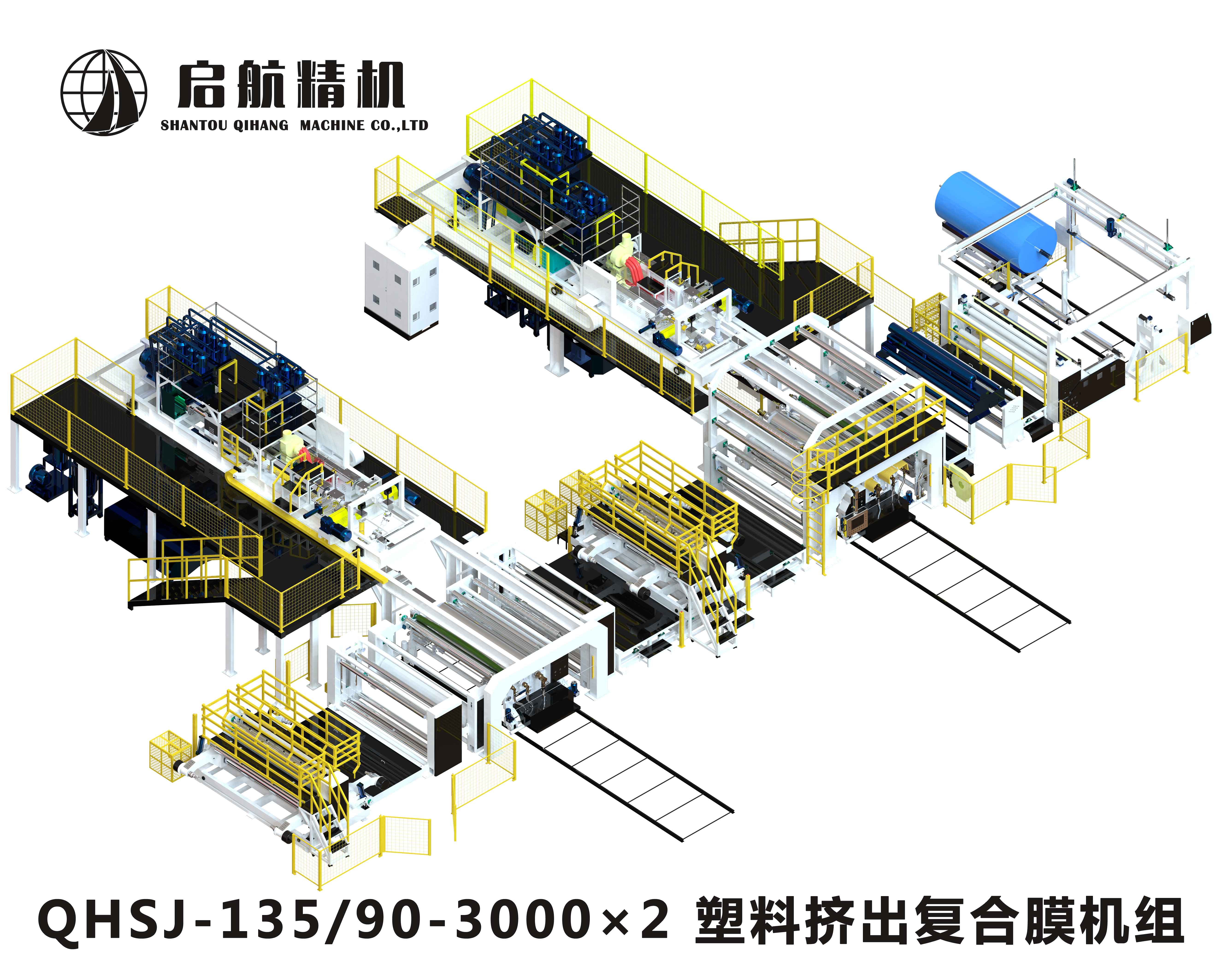 QHSJ-135/90-3000×2 塑料擠出復(fù)合膜機組
